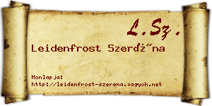 Leidenfrost Szeréna névjegykártya
